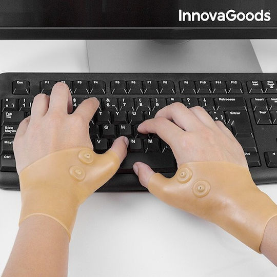 InnovaGoods Magnetic Compression Wrist Brace with Thumb in Beige Color V0101030