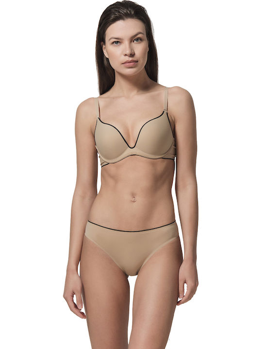 Miracle One Push Up Bra Underwire Beige/Black