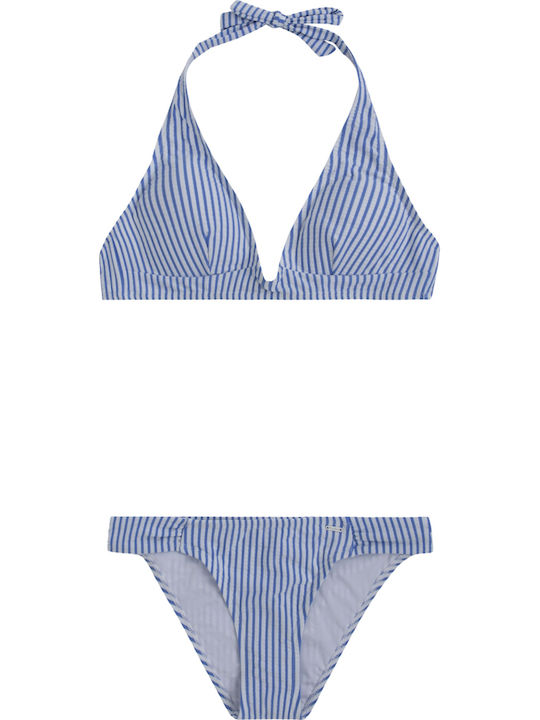 Doris Set Bikini Τριγωνάκι με Αφαιρούμενη Ενίσχυση Ριγέ Γαλάζιο