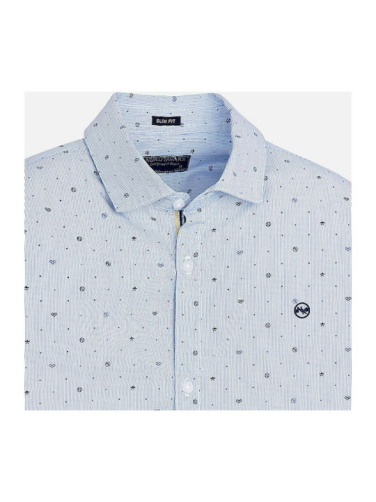 Mayoral Kids Polka Dot Shirt Light Blue