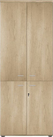 Ντουλάπα Γραφείου Ξύλινη Lotus Φυσικό 80x40x200cm
