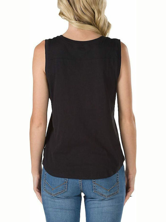 Vans Muscle Summer Women's Blouse Sleeveless with V Neckline Black