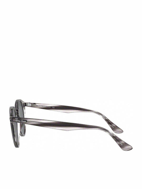 Ray Ban Highstreet Unisex Sunglasses with Grey Tartaruga Horn-Rimmed Frame and Black Mirror Lens RB2180 6430/87