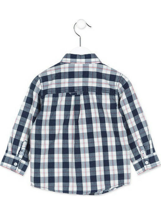 Losan Kids Checked Shirt Navy Blue