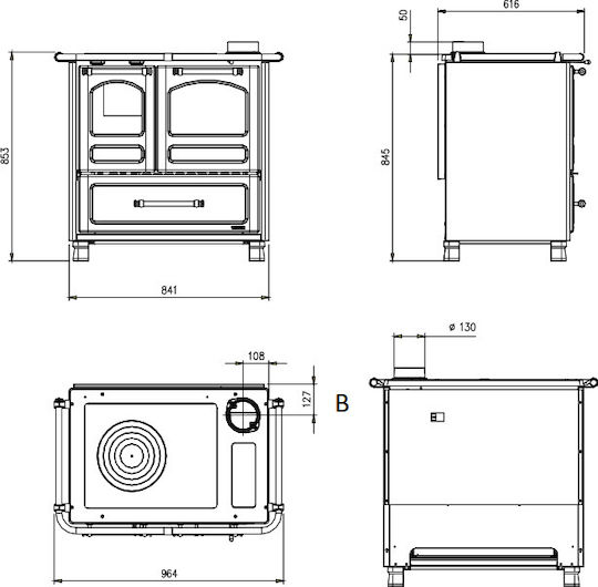 La Nordica Family 4.5 Μαντεμένια Ξυλόσομπα με Φούρνο 7.5kW Λευκή