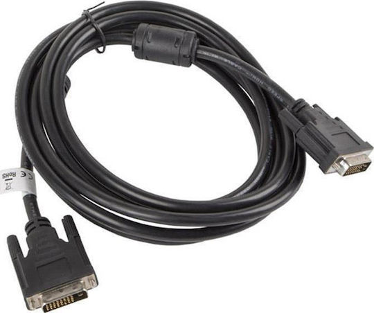 Lanberg Кабел DVI-D мъжки - DVI-D мъжки 1.8м Черен (CA-DVID-10CC-0018-BK)