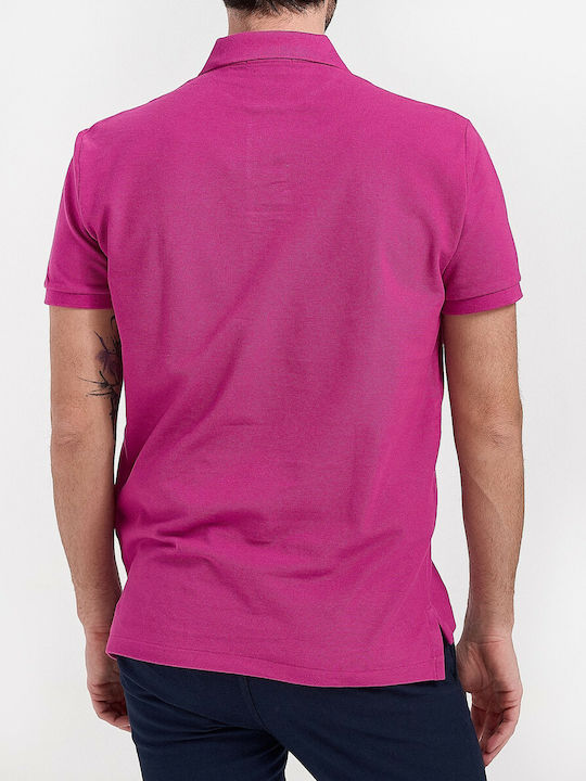 Ralph Lauren Men's Short Sleeve T-shirt Turtleneck Fuchsia