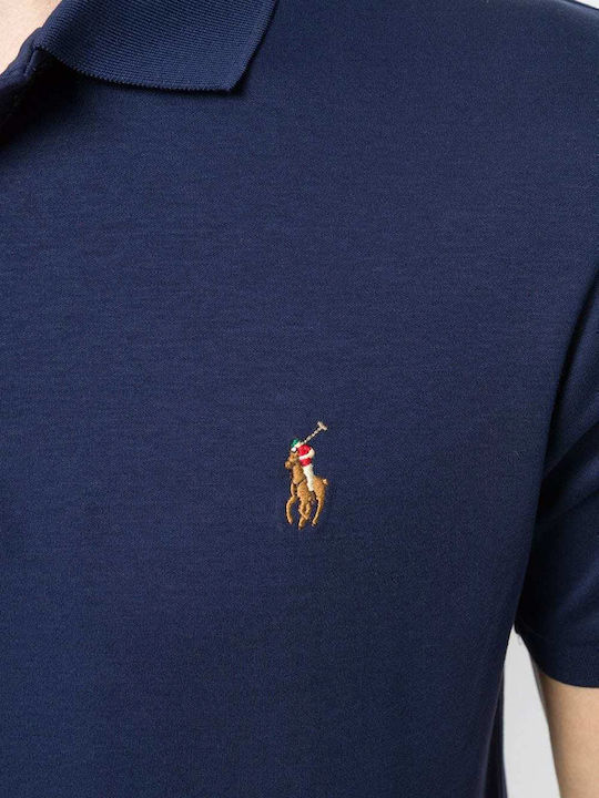 Polo Herrenbluse Kurzarm Marineblau