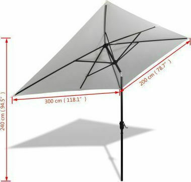 Quadratischer Metall-Geflecht Garten- und Terrassen-Sonnenschirm Ecru 2x2m