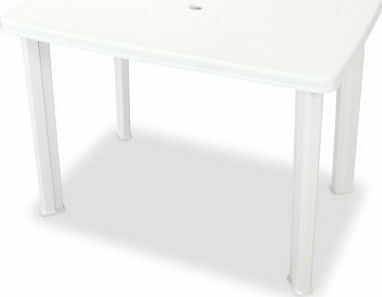 Outdoor Dining Set 3 Pieces White with Umbrella Holder