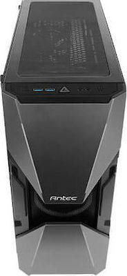 Antec DA601 Gaming Midi Tower Κουτί Υπολογιστή με Πλαϊνό Παράθυρο και RGB Φωτισμό Μαύρο