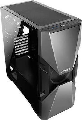 Antec DA601 Gaming Midi Tower Κουτί Υπολογιστή με Πλαϊνό Παράθυρο και RGB Φωτισμό Μαύρο