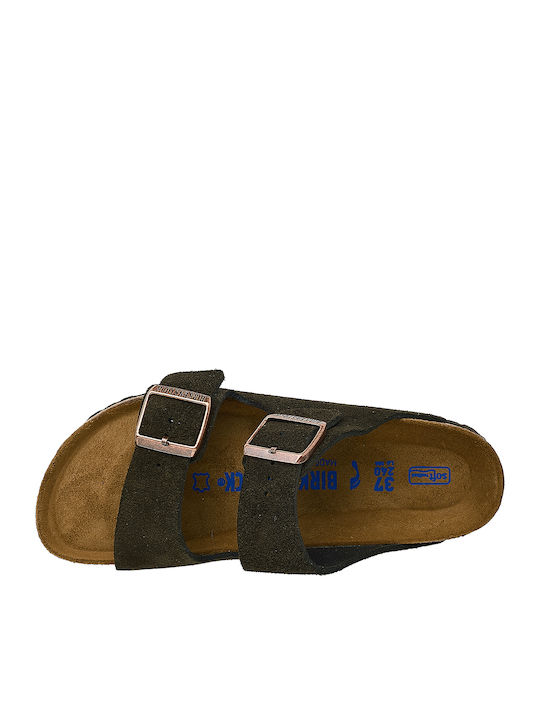 Arizona Soft Footbed Suede Leather Men's Sandals Mocha Narrow Fit