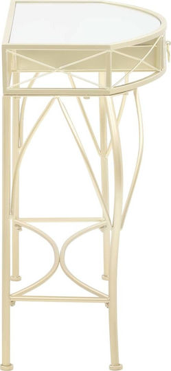 Console Table Metal with Glass Surface Gold L82xW39xH76cm