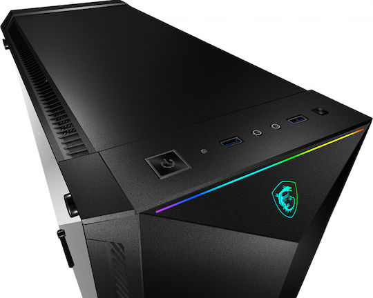 MSI Mpg Gungnir 100 Gaming Midi Tower Κουτί Υπολογιστή με Πλαϊνό Παράθυρο και RGB Φωτισμό Μαύρο