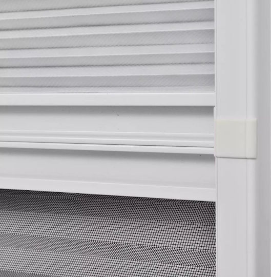 vidaXL Σίτα Παραθύρου Πλισέ από Fiberglass Λευκή με Πλαίσιο 100x80cm