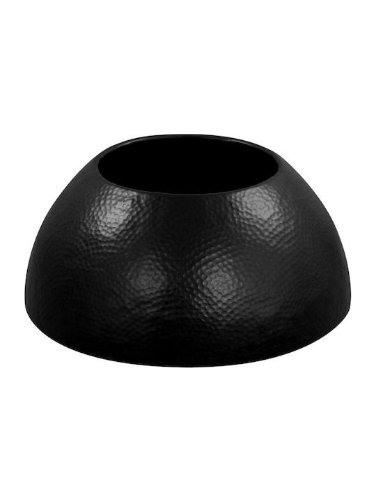 Round Central Coffee Table Hammered Aluminum Black W70xL70xH30cm