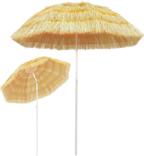 vidaXL Hawaii Beach Umbrella Diameter 1.8m with UV Protection Beige