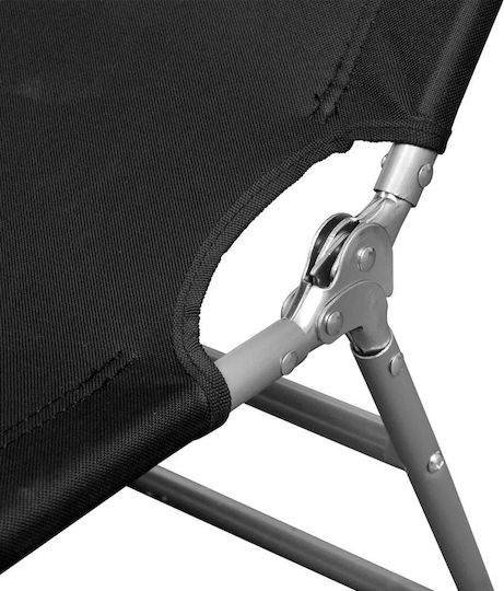vidaXL Strandliegen Schwarz Faltbar mit Kissen 189x58x27cm. 1Stück