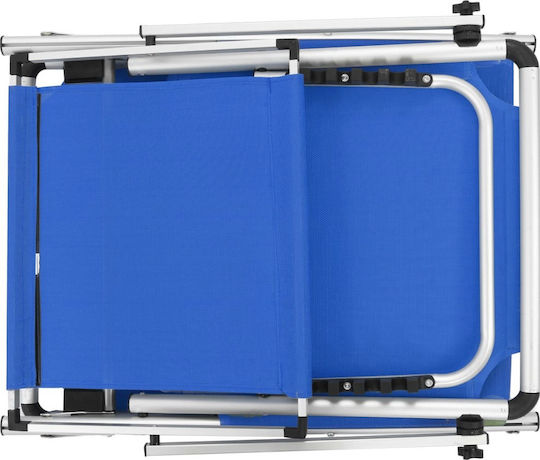 vidaXL Strandliegen Blau Faltbar mit Sonnenschirm 186x58x25.5cm. 1Stück