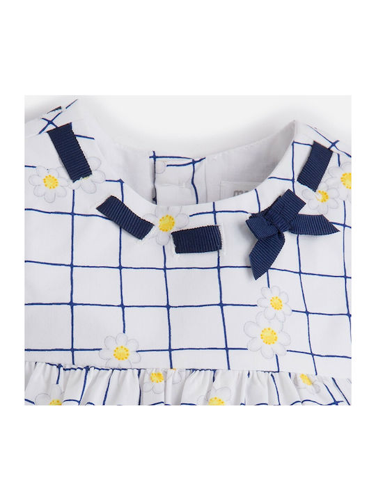 Mayoral Kids Dress Checked Short Sleeve White