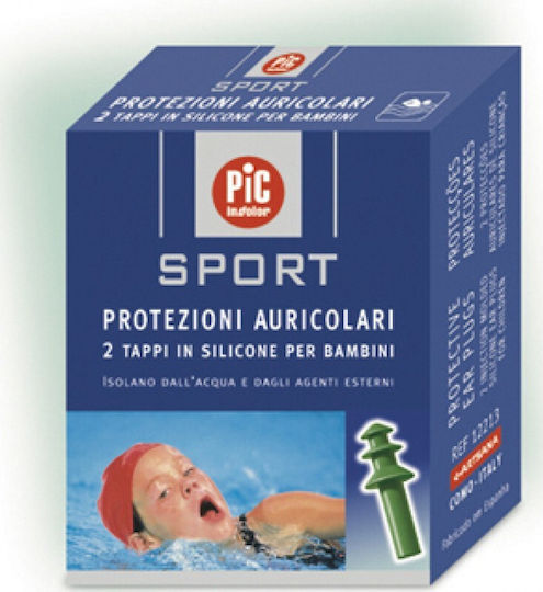 PiC Solution Aqua Παιδικές Ωτοασπίδες Σιλικόνης για Κολύμβηση σε Πράσινο Χρώμα 2τμχ
