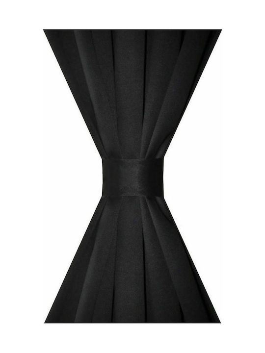 vidaXL Blackout Curtain Set with Tunnel Black 135x245cm