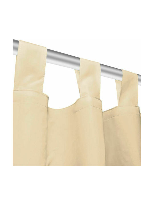 vidaXL Комплект Пердета И Завеси С Презрамки Microsatin Бежови 140x225см