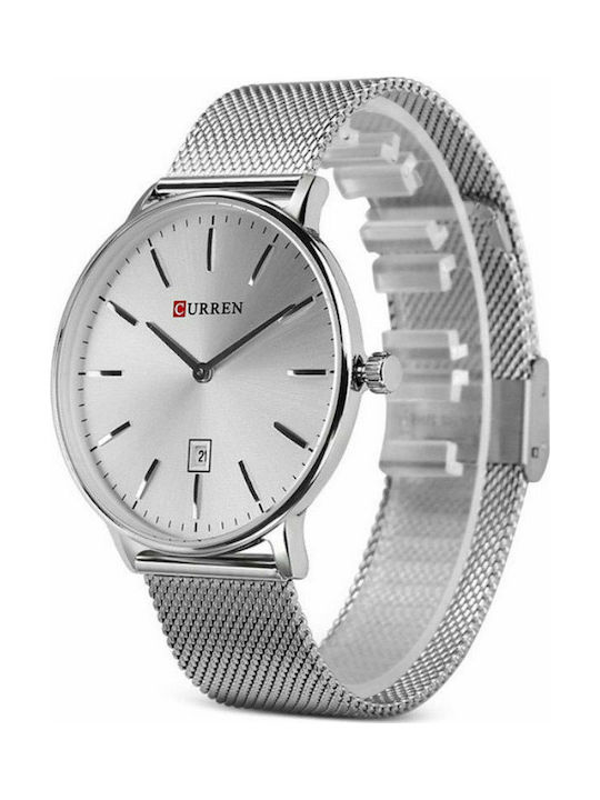 Curren Watch Battery with Metal Bracelet Silver / Silver