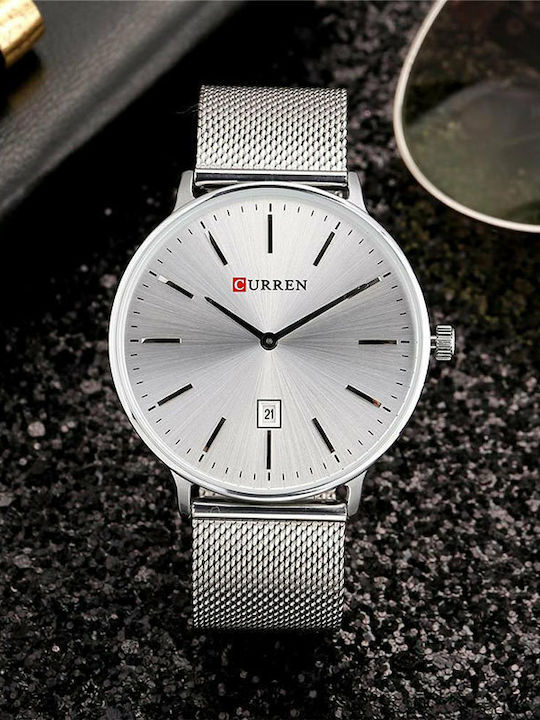 Curren Men's Watch 41mm Battery with Metal Bracelet Silver / Silver