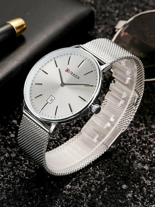 Curren Men's Watch 41mm Battery with Metal Bracelet Silver / Silver