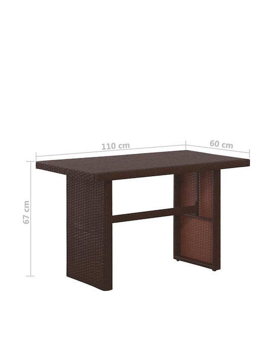 Garden & Outdoor Furniture Sets Living Room Set 3 Pieces Brown with Pillows