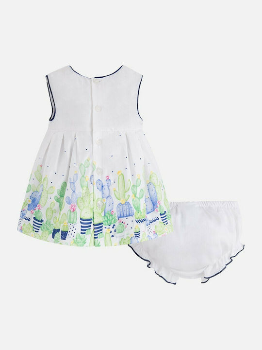 Mayoral Kids Dress Set with Accessories Sleeveless White