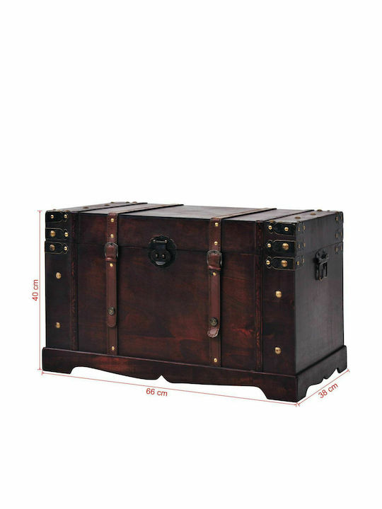 vidaXL Wooden Decorative Trunk Brown 66x38x40cm