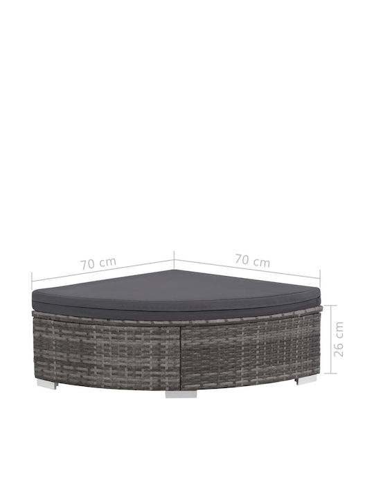Canapea De Colț Pentru Exterior Din Rattan Cu Perne 70x70x54cm