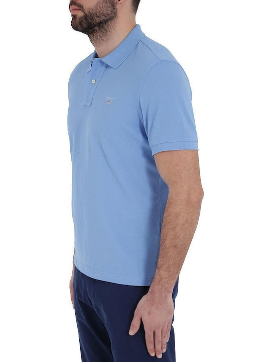 Polo Herrenbluse Kurzarm Hellblau