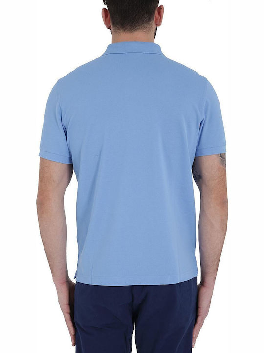 Polo Herrenbluse Kurzarm Hellblau