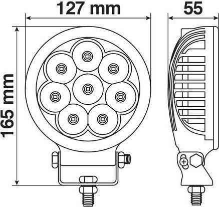 Lampa Mercury Rundς Wasserdicht Scheinwerfer Auto LED 12 / 24V 24W 12.7cm 1Stück