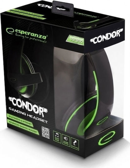 Esperanza Condor Über Ohr Gaming-Headset mit Verbindung 3,5mm Grün
