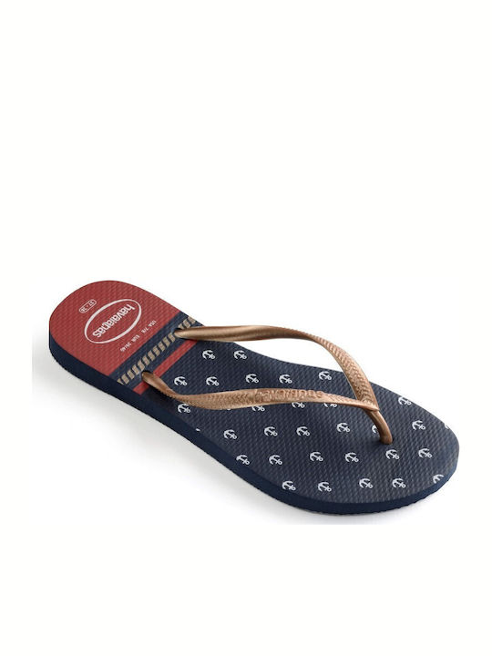 Παιδικές Σαγιονάρες Flip Flops Χρυσές Slim Nautical