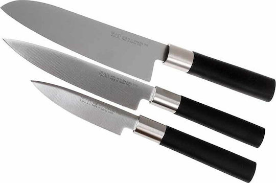 Kai Wasabi Black Σετ Μαχαίρια από Ανοξείδωτο Ατσάλι 3τμχ
