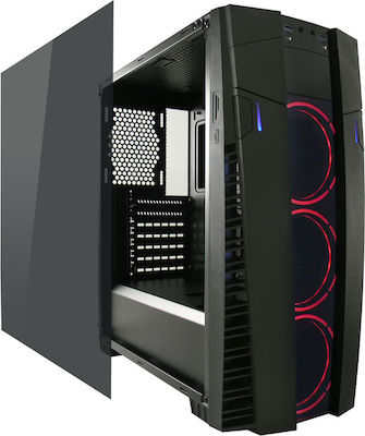 LC-Power Gaming 992B Solar Flare Midi Tower Κουτί Υπολογιστή με Πλαϊνό Παράθυρο και RGB Φωτισμό Μαύρο