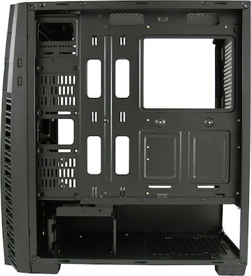 LC-Power Gaming 992B Solar Flare Midi Tower Κουτί Υπολογιστή με Πλαϊνό Παράθυρο και RGB Φωτισμό Μαύρο