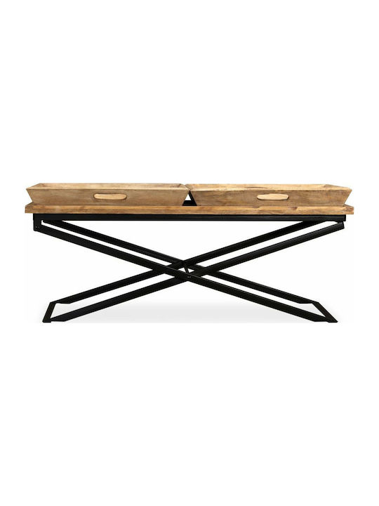 Rectangular Solid Wood Coffee Table Natural L110xW55xH42cm