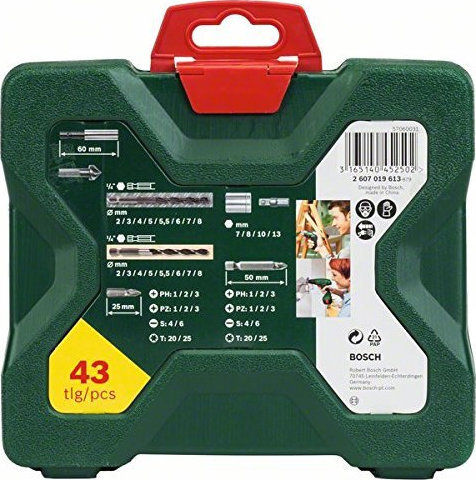 Bosch X-Line Satz 43 Bohrer mit Sechskantschaft für Holz και Metall