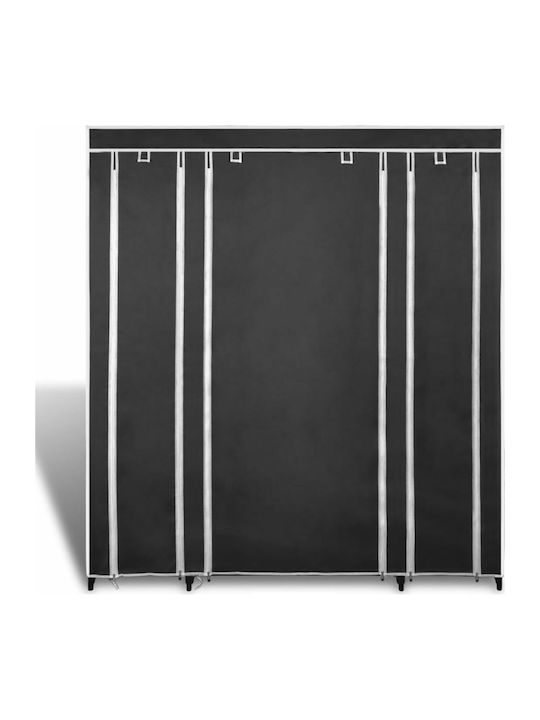 vidaXL Dulap din material textil cu fermoar și rafturi 150x45x176cm