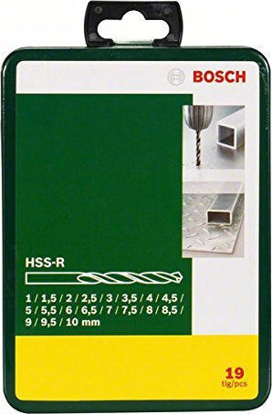 Bosch Set of 19 Drills with Cylindrical Shank for Metal