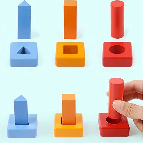 Top Bright Wooden Building Blocks for 3+ Years 30 Pieces