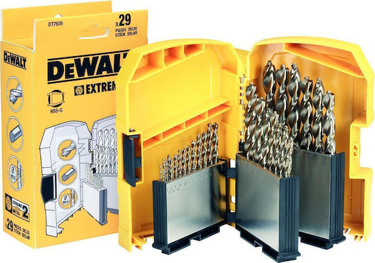 DEWALT Σετ 29 HSS-G Τρυπάνια HSS με Κυλινδρικό Στέλεχος για Μέταλλο