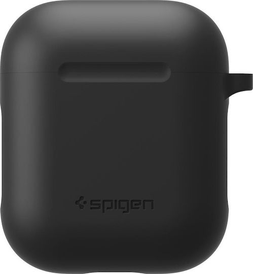 Spigen Silicone Case Case Silicone with Hook in Black color for Apple AirPods 1 / AirPods 2